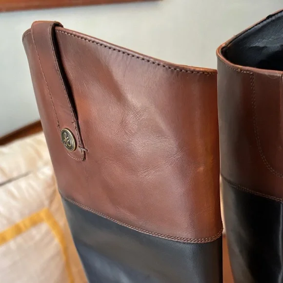 Sam Edelman size 8 Black and Whiskey Riding Boots - Picture 3 of 10